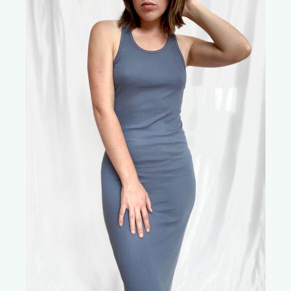 Stateside Slate Blue Bodycon Racerback Dress - Picture 1 of 3